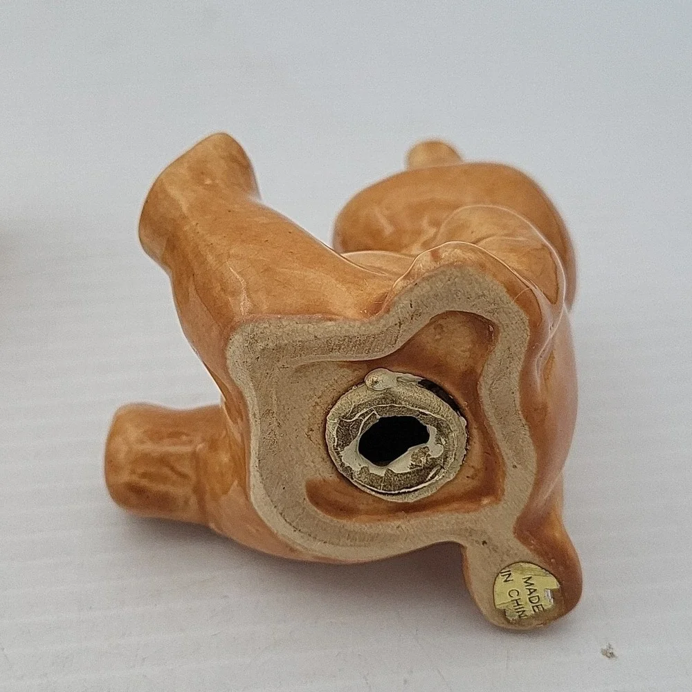 Vintage Ceramic Teddy Bear Salt and Pepper Shakers Set Brown Japan